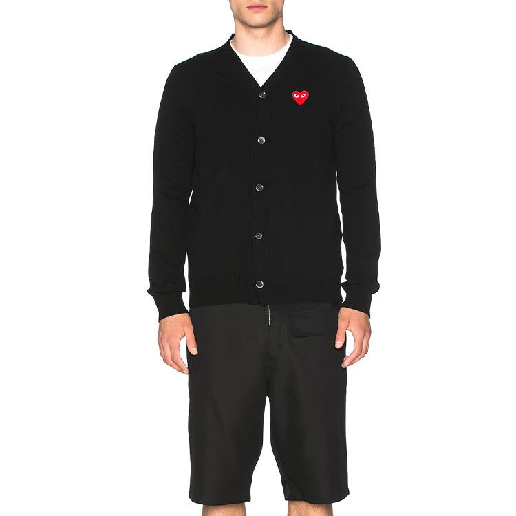 COMME des GARCONS PLAY Cardigan Red Emblem 'Black' AZ-N008-051-1 sold by KicksCrew product image thumbnail 3