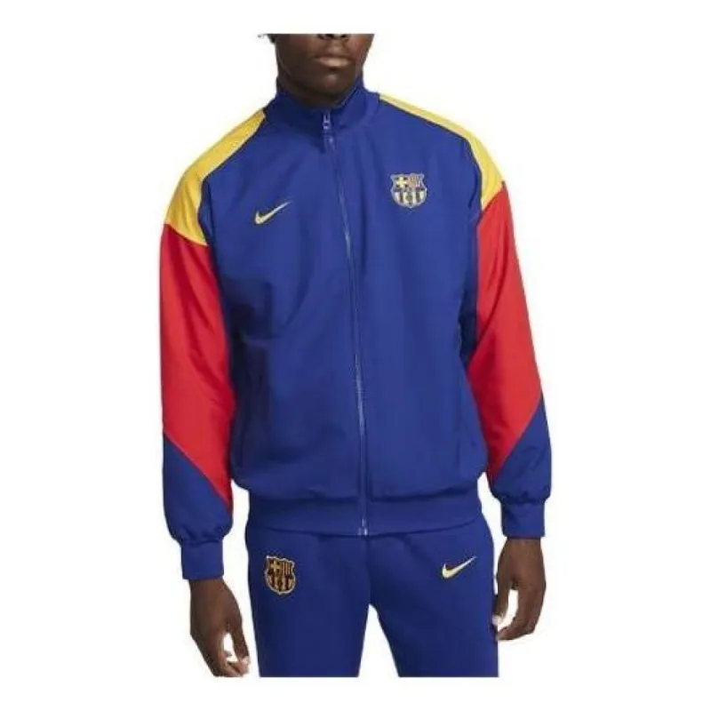 Nike Dri-FIT FC Barcelona Strike Soccer Track Jacket 'Royal Blue Red Gold' FJ5427-455 sold by KicksCrew