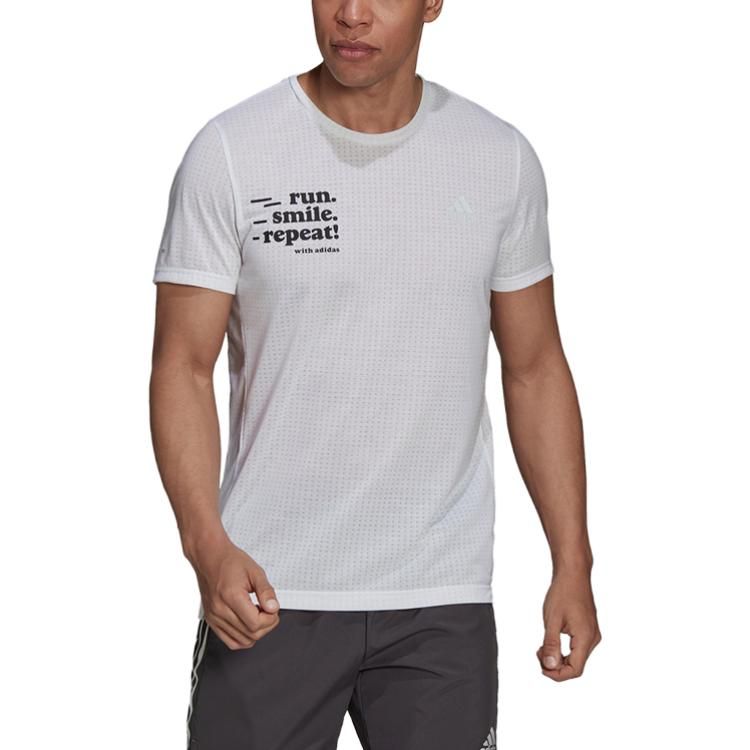 adidas Signature Short Sleeve Running Top 'White' H25035 sold by KicksCrew product image thumbnail 2