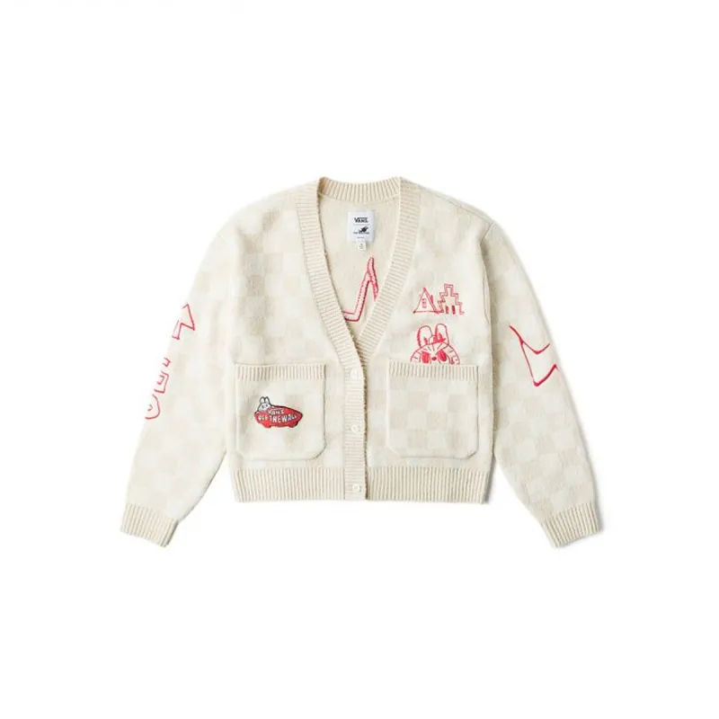 (WMNS) Vans  The Monsters LABUBU Knit Cardigan 'White Red' VN000JFEDHI sold by KicksCrew