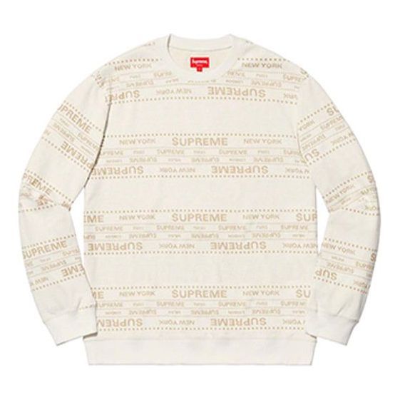 Supreme Metallic Jacquard Crewneck 'White' SUP-SS19-643 sold by KicksCrew