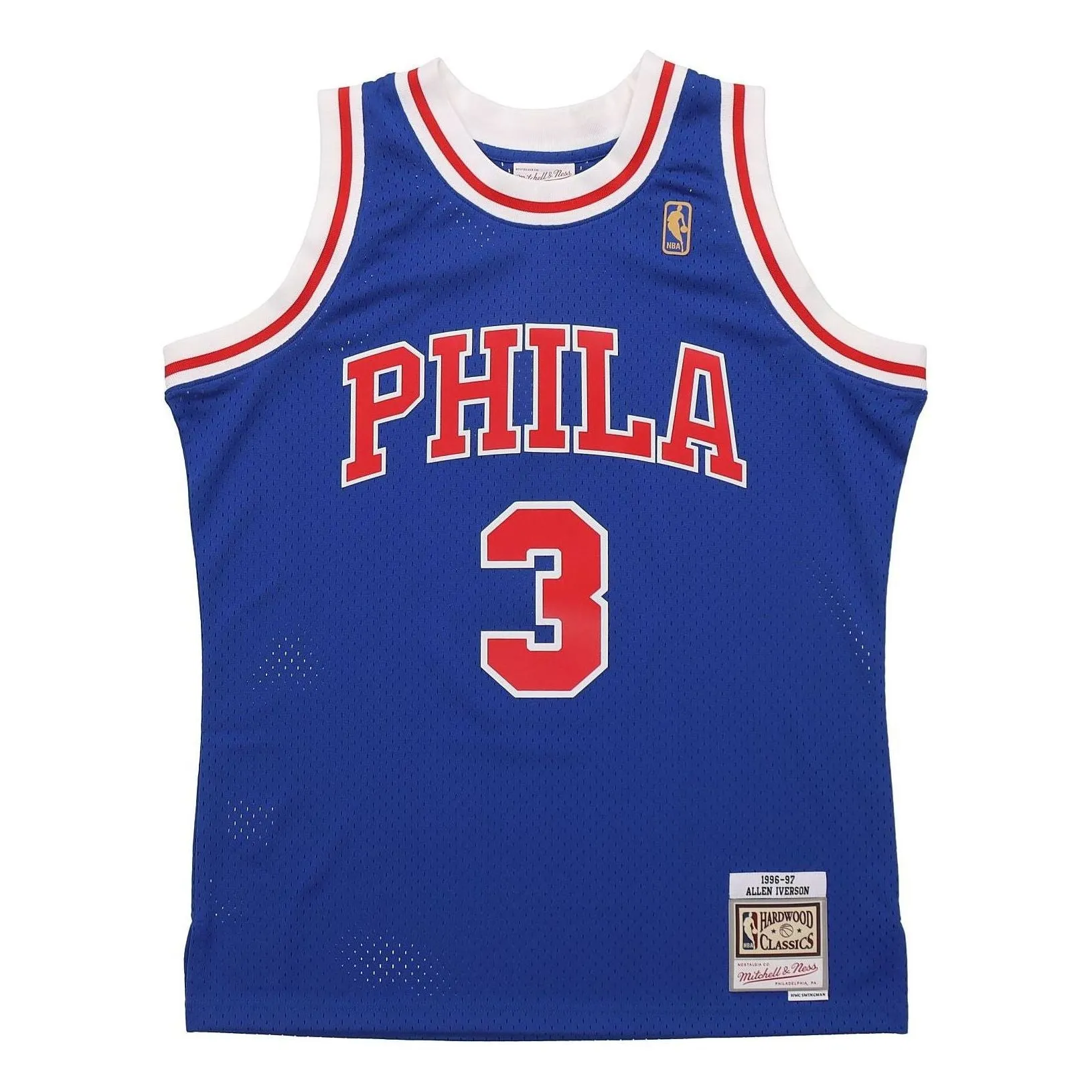 Mitchell & Ness x NBA Philadelphia 76ers 1996-97 Swingman Jersey 'Allen Iverson 3' SMJYGS18197-P76ROYA96AIV sold by KicksCrew