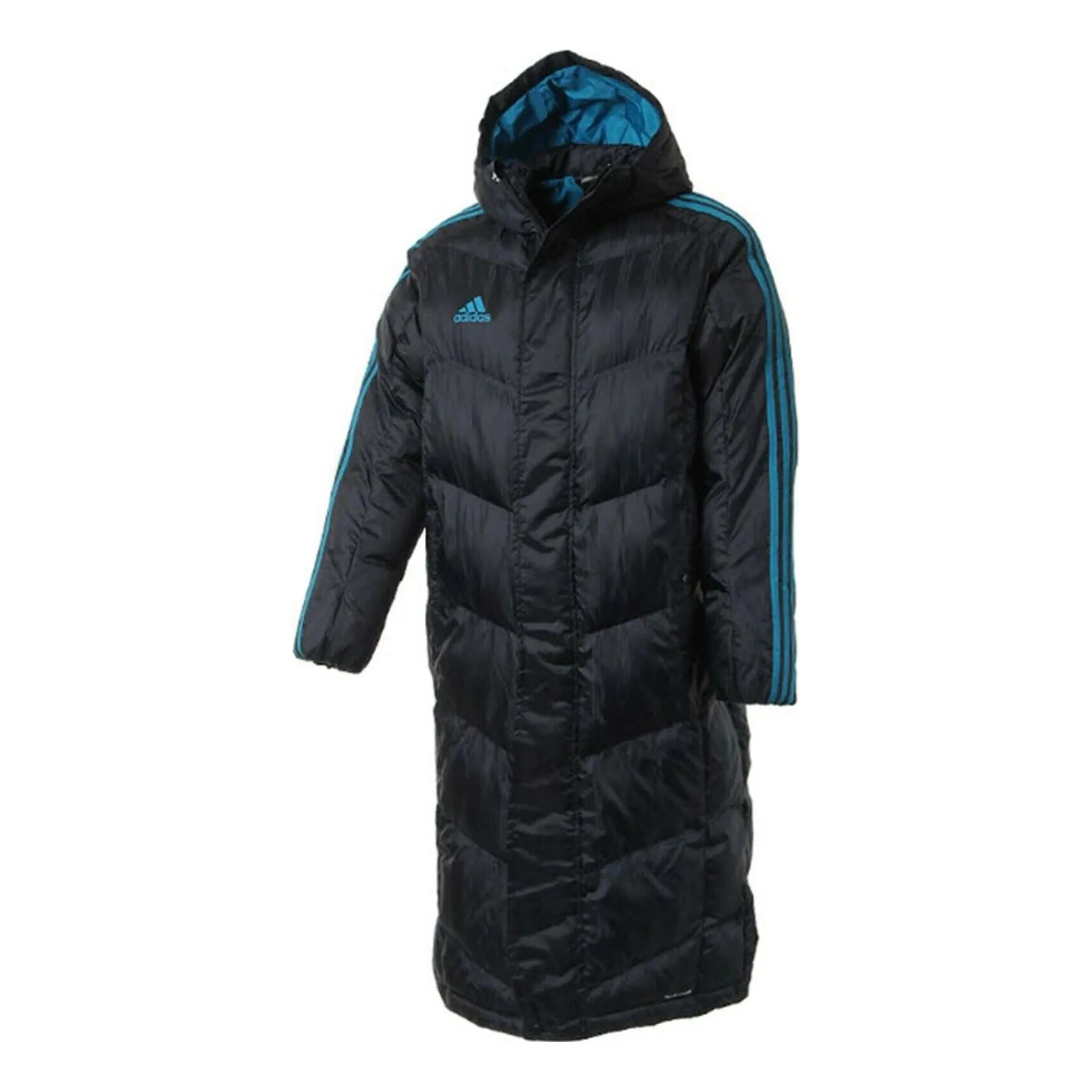 adidas Shadow Long Coat Padded Jacket Asia Sizing 'Black Blue' CD1148 sold by KicksCrew