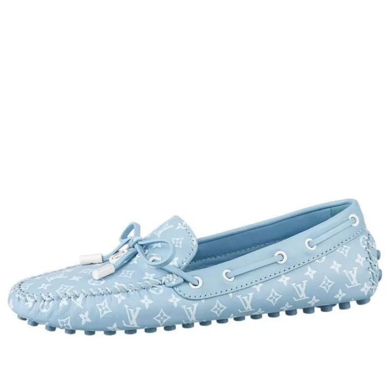 (WMNS) LOUIS VUITTON LV Gloria Moccasin Shoes 'Blue Monogram' 1A9S8W sold by KicksCrew