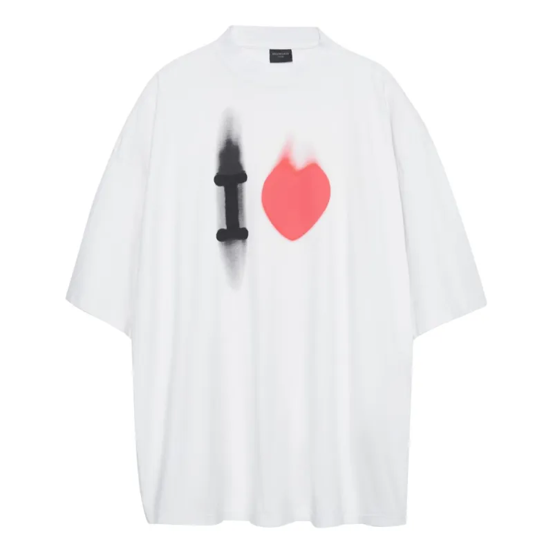 Balenciaga I Love T-shirt Large Fit 'White' 744439TOVH39081 sold by KicksCrew