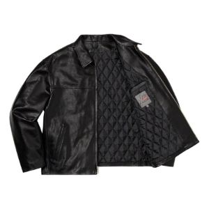 Supreme x Yohji Yamamoto Leather Work Jacket 'Black White Red' SUP-FW20-105 sold by KicksCrew