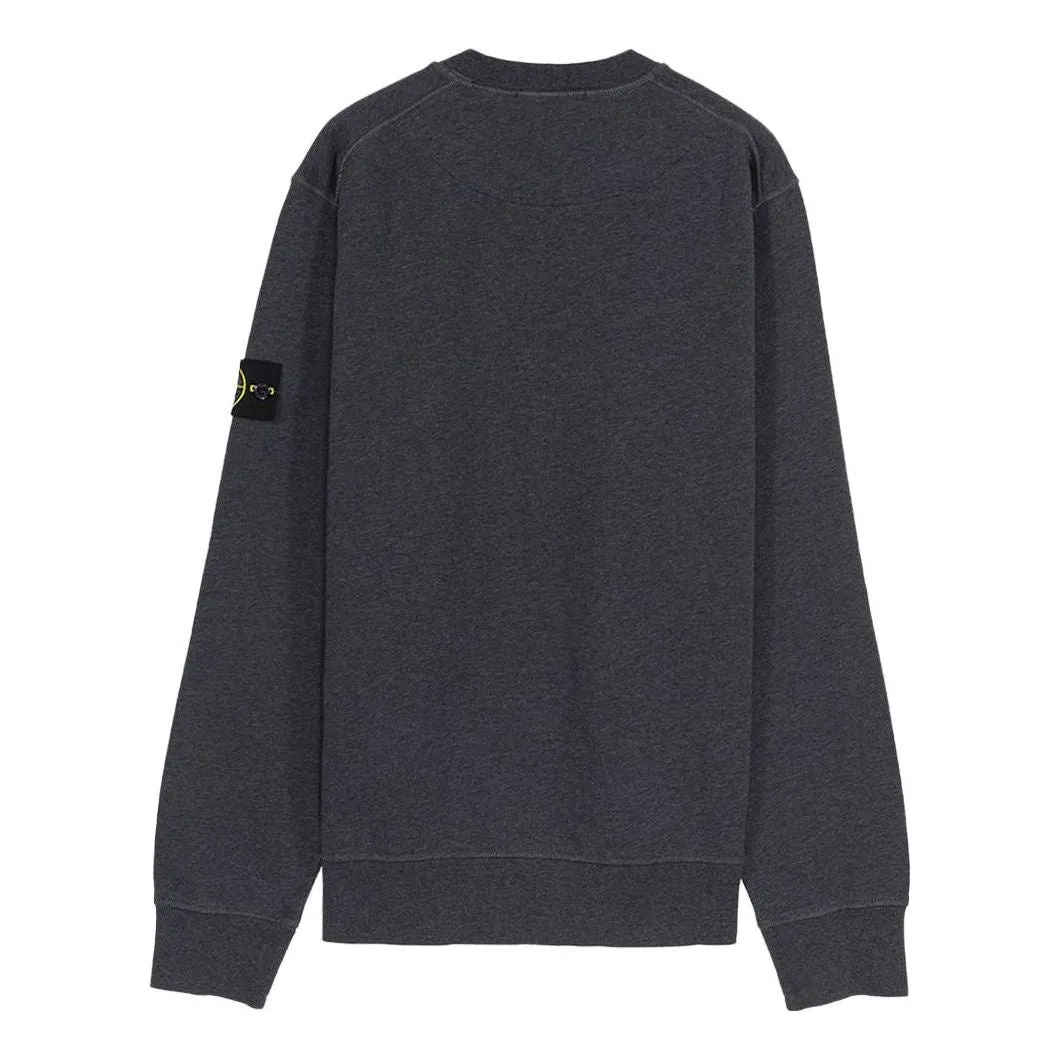STONE ISLAND Classic Fleece Crewneck Sweatshirt 'Dark Grey' 761563051-V0M67 sold by KicksCrew product image thumbnail 2