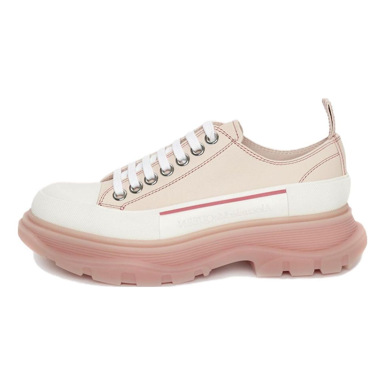 (WMNS) Alexander McQueen Tread Slick Sneakers 'Beige White Pink' 702042WHZ6D6898 sold by KicksCrew