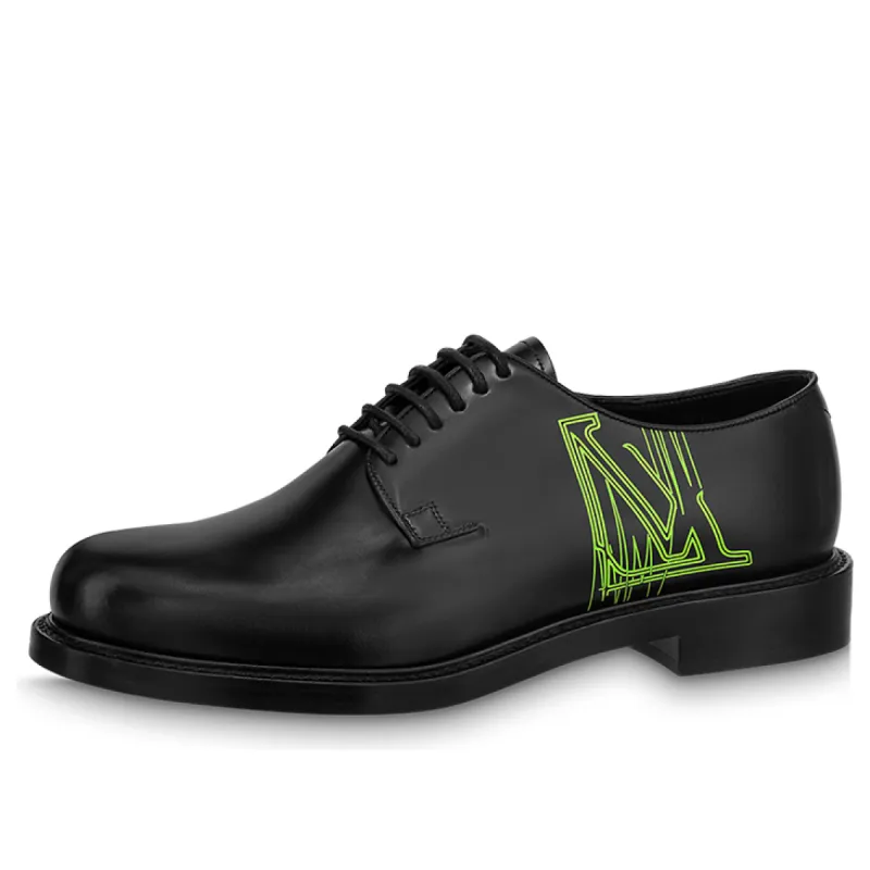 LOUIS VUITTON Voltaire Derby Shoes 'Black Green' 1ABNF4 sold by KicksCrew
