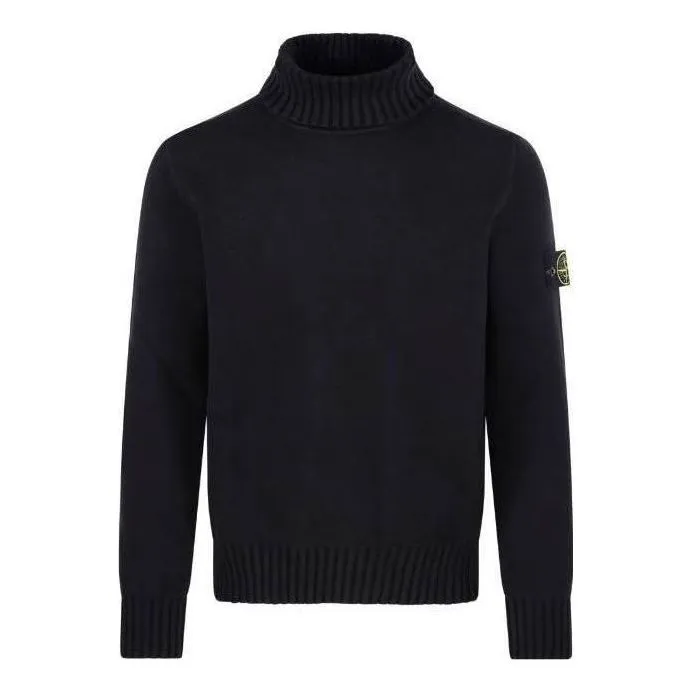 STONE ISLAND Logo Patch Turtleneck Sweater 'Black' 7915505A2-V0029 sold by KicksCrew