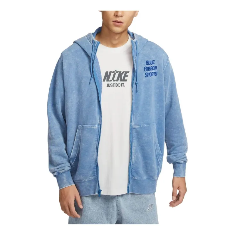 Nike Club Full Zip Hooded Jacket Asia Sizing 'Washed Blue' HQ6040-486 sold by KicksCrew