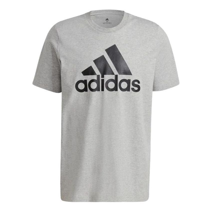 Adidas Essentials Big LOGO T-shirt 'Medium Grey Heather Black' GK9123 sold by KicksCrew