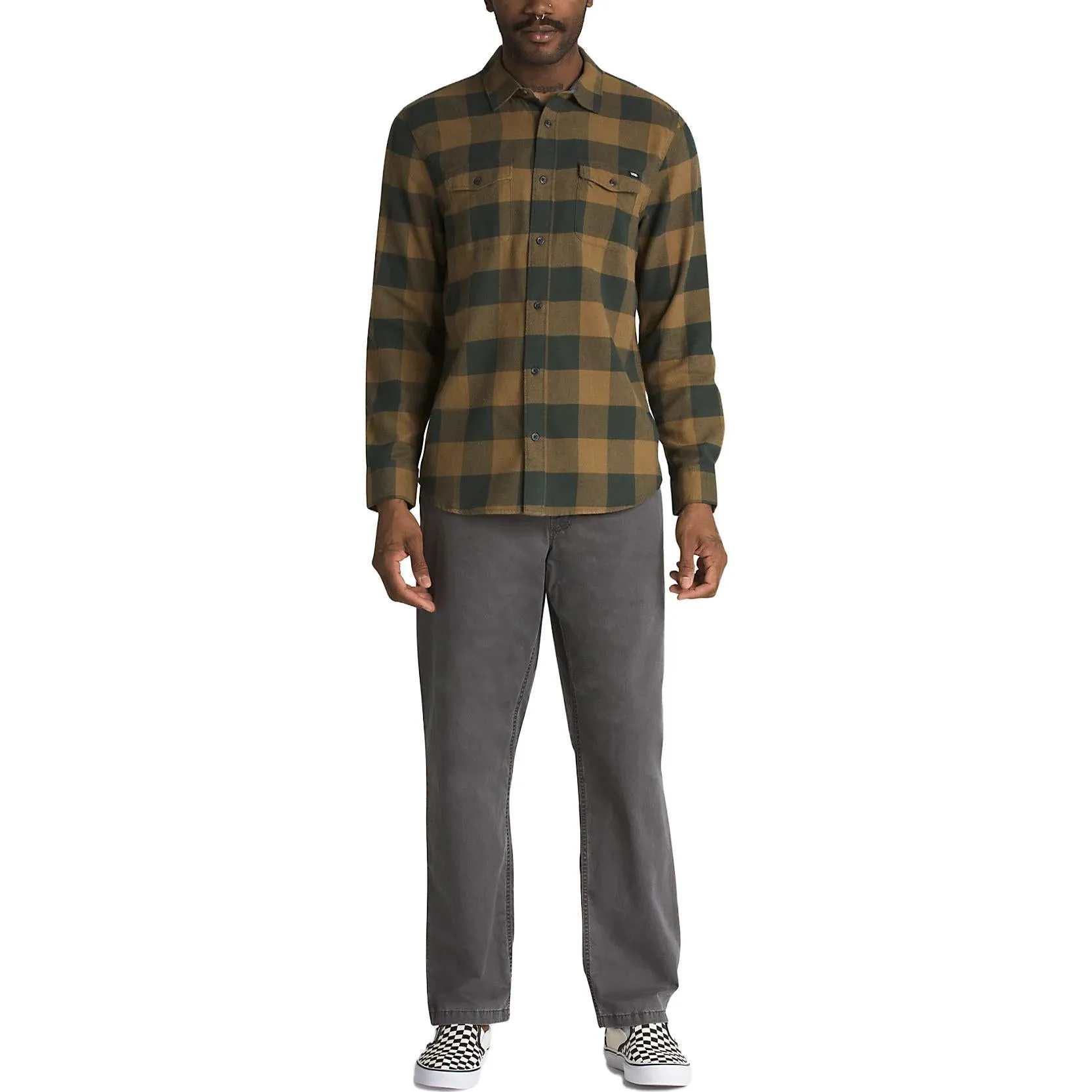 Vans Aliso Flannel Button Down Shirt 'Deep Forest' VN0A49LDCMD sold by KicksCrew product image thumbnail 2