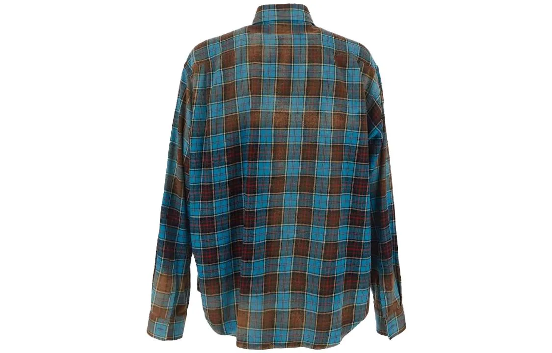 Balenciaga Check Flannel Oversized Long Sleeve Shirt 'Blue Red' 715030TMM116305 sold by KicksCrew product image thumbnail 2