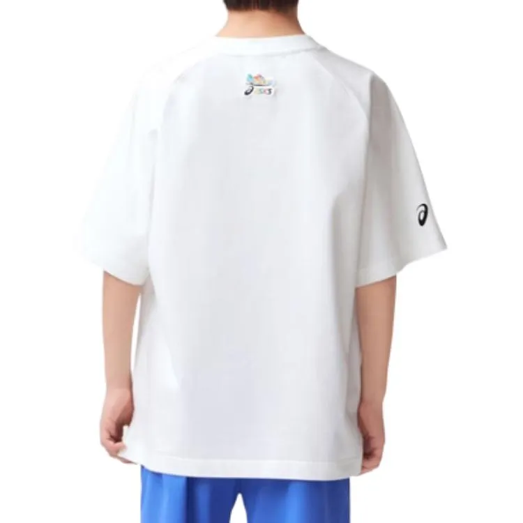 (GS) ASICS Logo Print T-shirt 'White Blue' 332241173077-10 sold by KicksCrew product image thumbnail 4