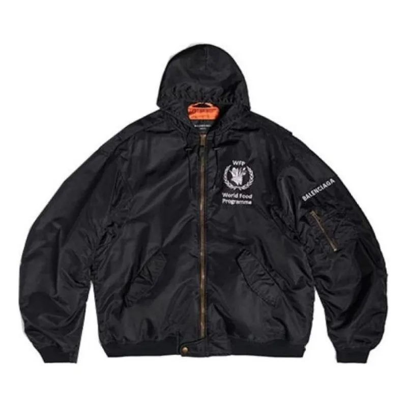 Balenciaga x WFP Light Hooded Bomber 'Black' 752178TLO251000 sold by KicksCrew