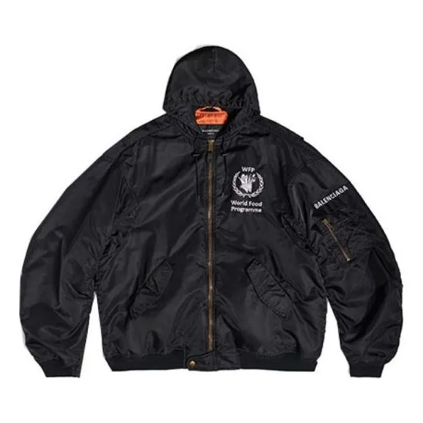 Balenciaga x WFP Light Hooded Bomber 'Black' 752178TLO251000 sold by KicksCrew