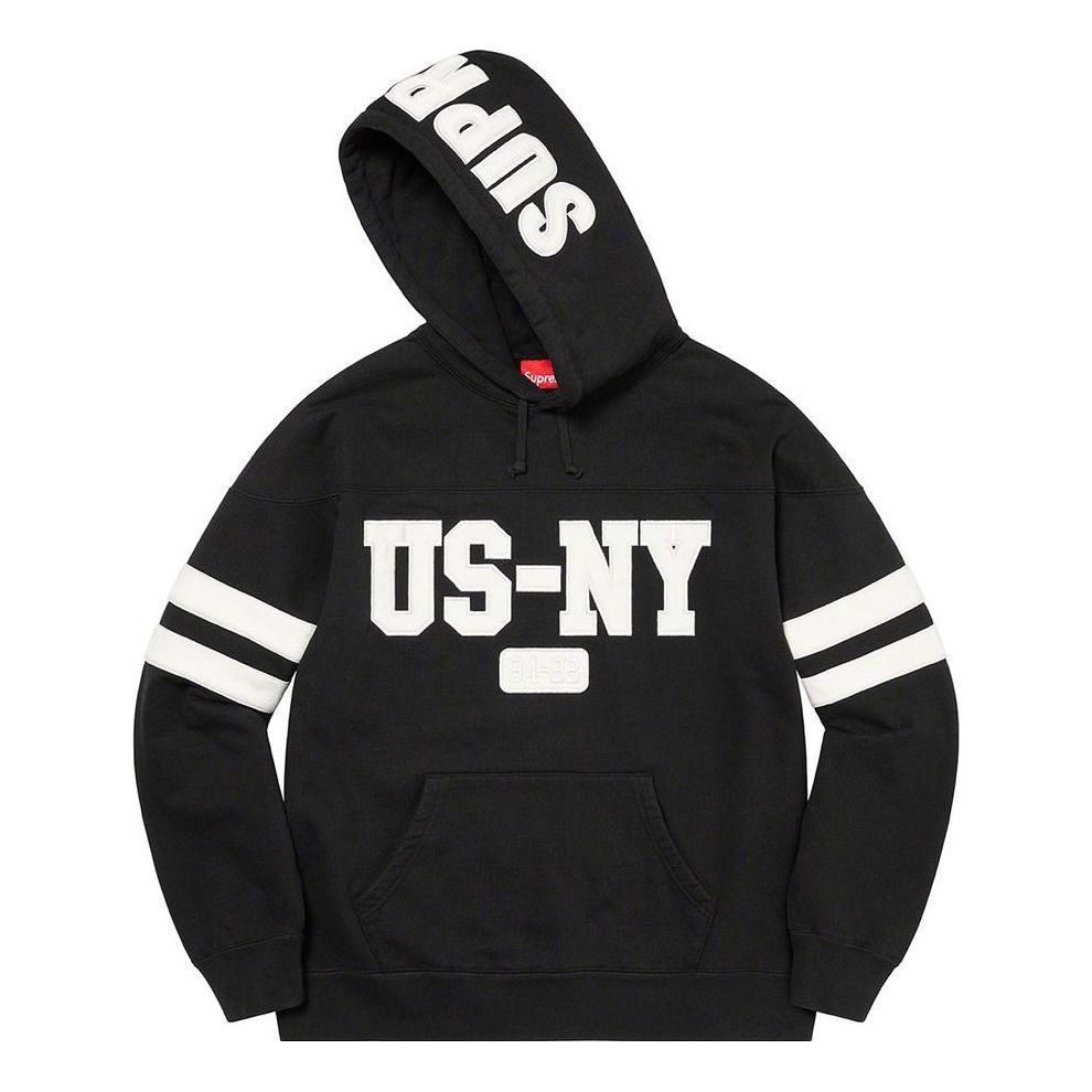 Supreme US-NY Hooded Sweatshirt 'Black White' SUP-FW22-611 sold by KicksCrew