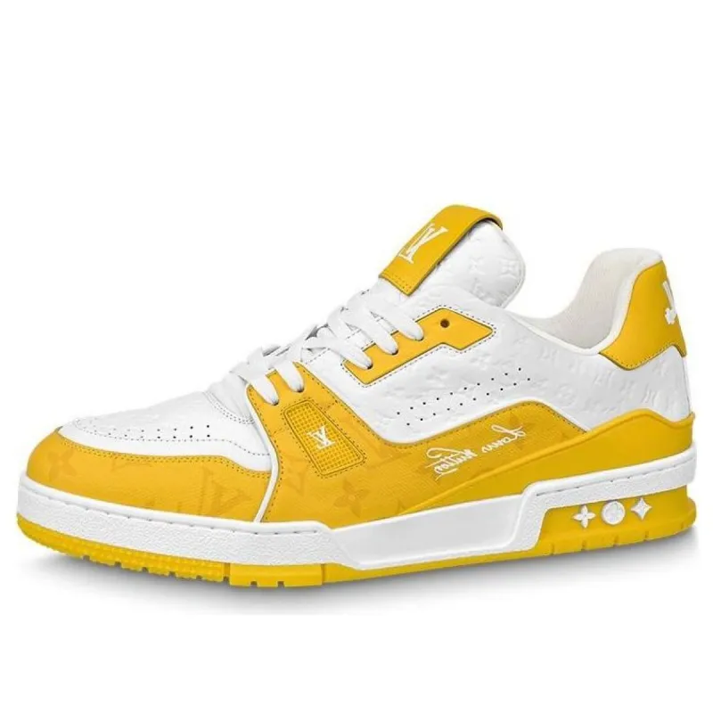 LOUIS VUITTON LV Trainers 'White Yellow' 1ABOIC sold by KicksCrew