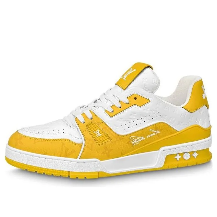LOUIS VUITTON LV Trainers 'White Yellow' 1ABOIC sold by KicksCrew