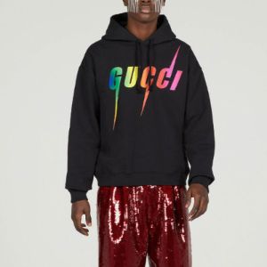 GUCCI Cotton Hoodie with Gucci Blade print 'Black' 700120