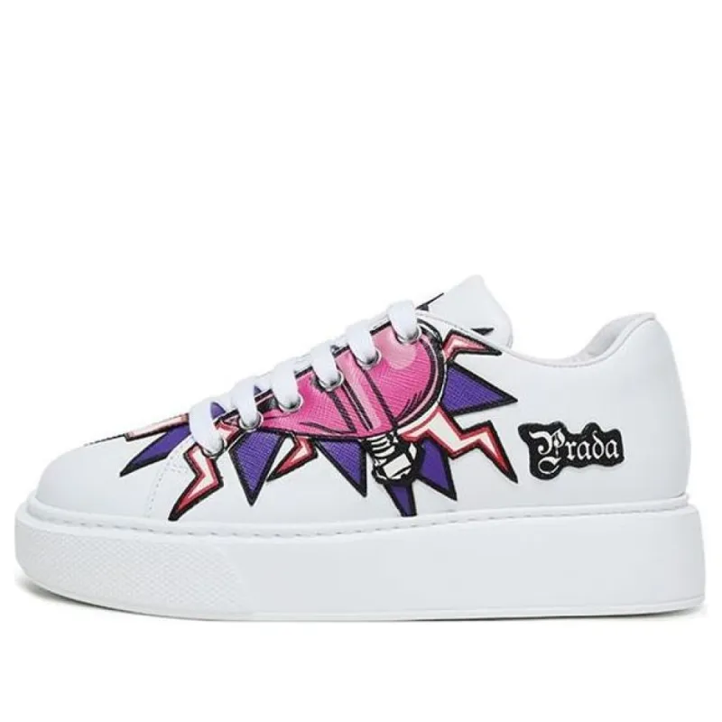 (WMNS) PRADA Graphic Heart Platform Sneakers 'White Multi-Color' 1E805L_3L2B_F0009_F_045 sold by KicksCrew
