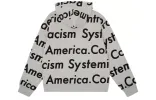 Denim Tears x Arthur Jafa Systemic Racism Controls America Zip Up Hoodie 'Grey White' 014-016-123 sold by KicksCrew