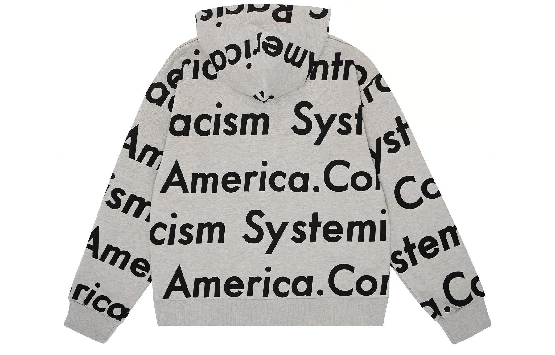 Denim Tears x Arthur Jafa Systemic Racism Controls America Zip Up Hoodie 'Grey White' 014-016-123 sold by KicksCrew product image thumbnail 2