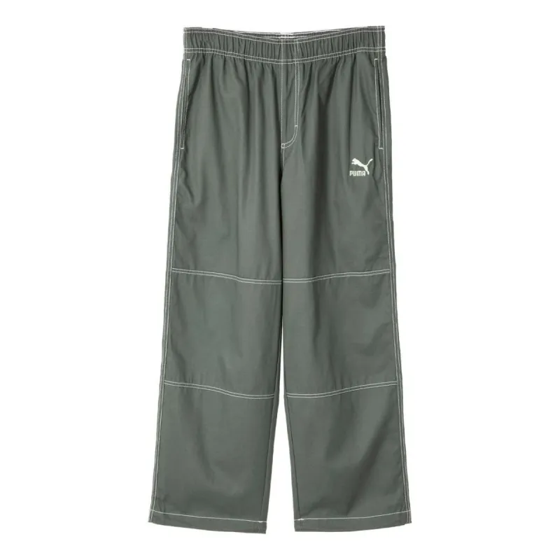 PUMA Swxp D Woven Pants with logo 'Olive Green' 626860-80 sold by KicksCrew