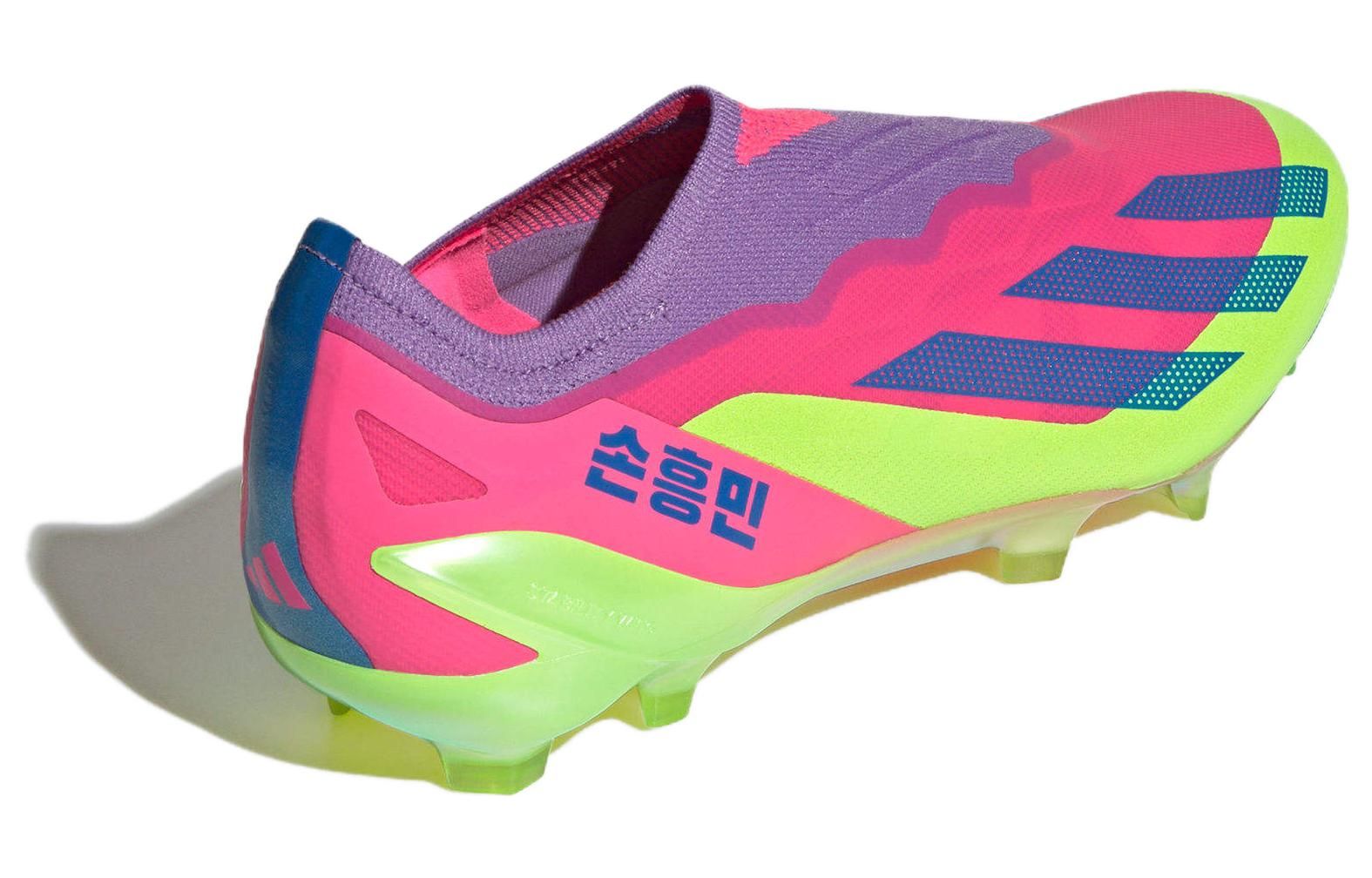 Adidas X Crazyfast Son.1 Laceless Firm Ground Boots 'Lucid Lemon Royal Pink' IF0416 sold by KicksCrew product image thumbnail 3