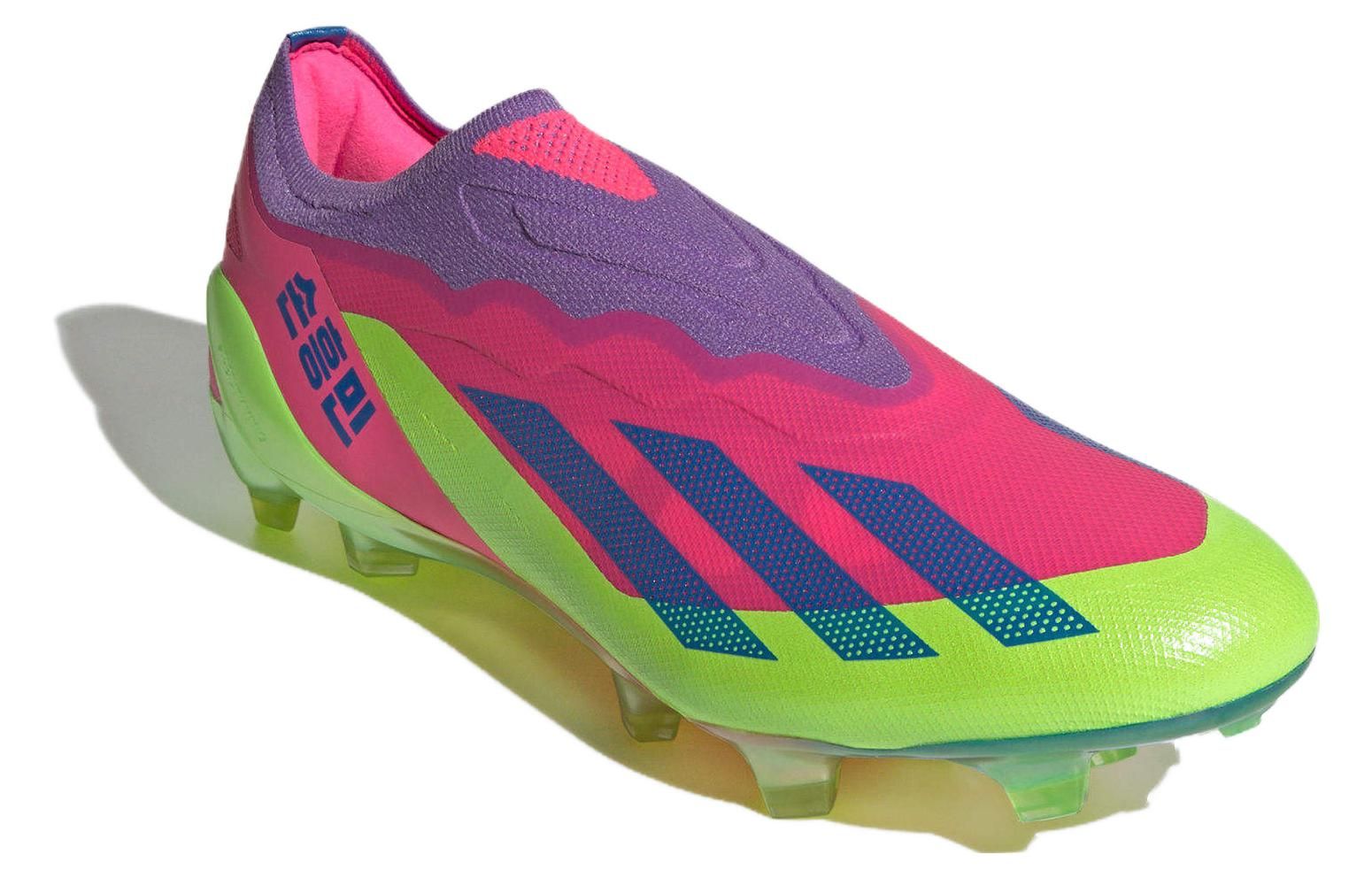 Adidas X Crazyfast Son.1 Laceless Firm Ground Boots 'Lucid Lemon Royal Pink' IF0416 sold by KicksCrew product image thumbnail 4