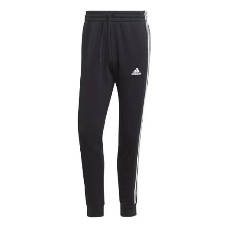 Adidas Essentials Fleece 3-Stripes Tapered Cuff Joggers 'Black White' IB4030 sold by KicksCrew