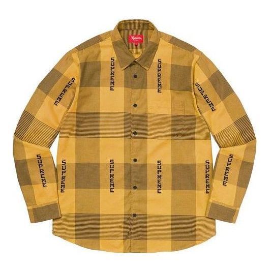 Supreme Logo Plaid Shirt 'Yellow Black' SUP-SS20-243 sold by KicksCrew