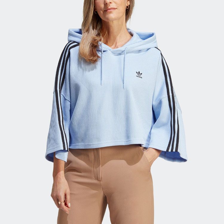 (WMNS) Adidas Cropped Hoodies 'Blue' IC5460 sold by KicksCrew product image thumbnail 2
