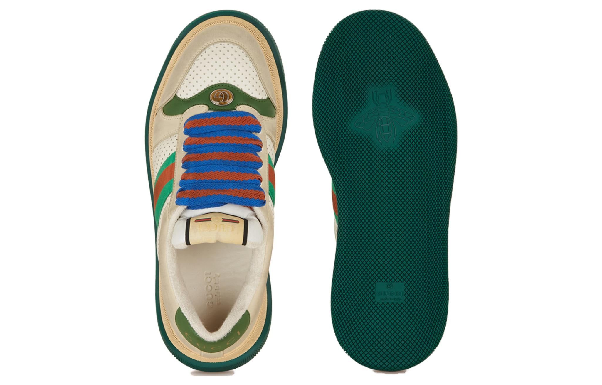 GUCCI Screener GG Leather Sneakers 'Beige Green Blue' 756465-0YIA0-9547 sold by KicksCrew product image thumbnail 5