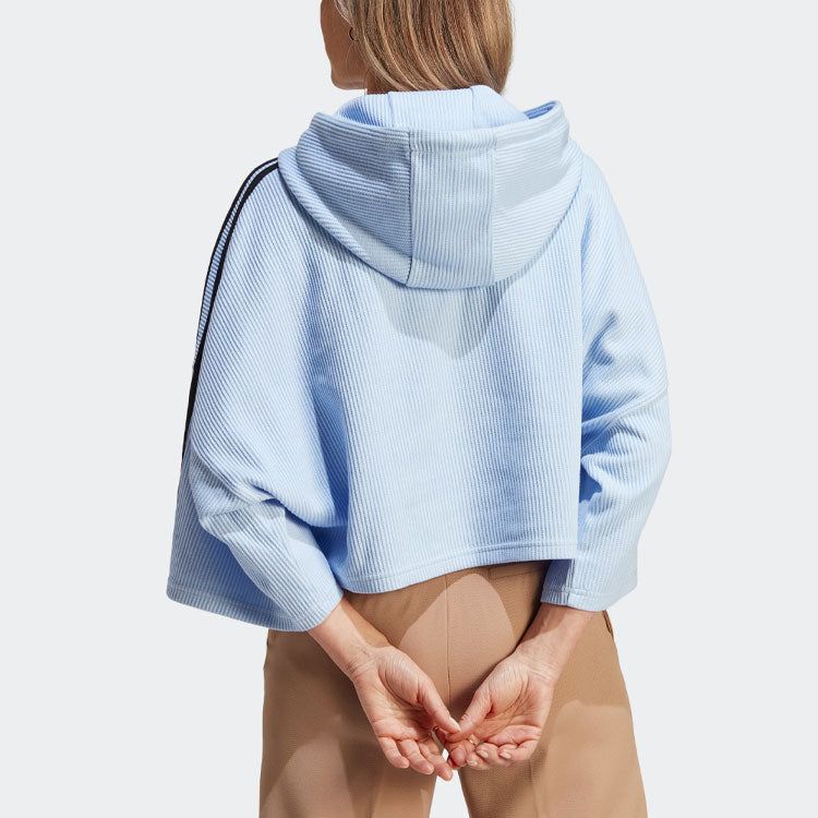 (WMNS) Adidas Cropped Hoodies 'Blue' IC5460 sold by KicksCrew product image thumbnail 3