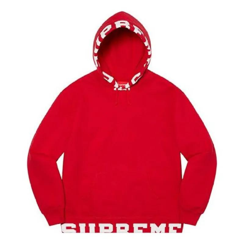 Supreme Cropped Logos Hooded Sweatshirt 'Red White' SUP-SS21-723 sold by KicksCrew