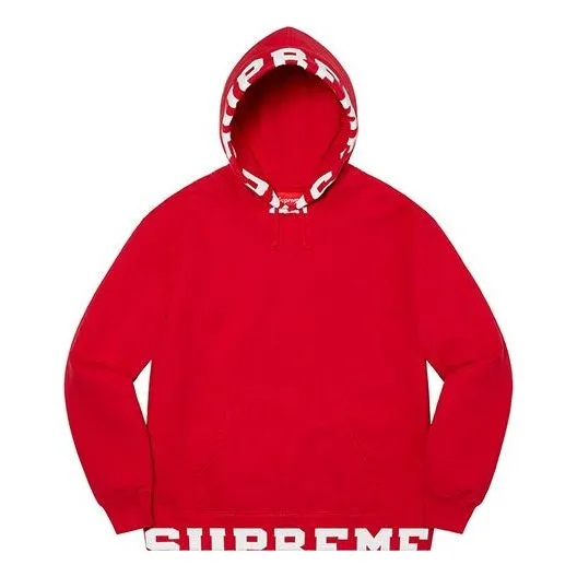 Supreme Cropped Logos Hooded Sweatshirt 'Red White' SUP-SS21-723 sold by KicksCrew