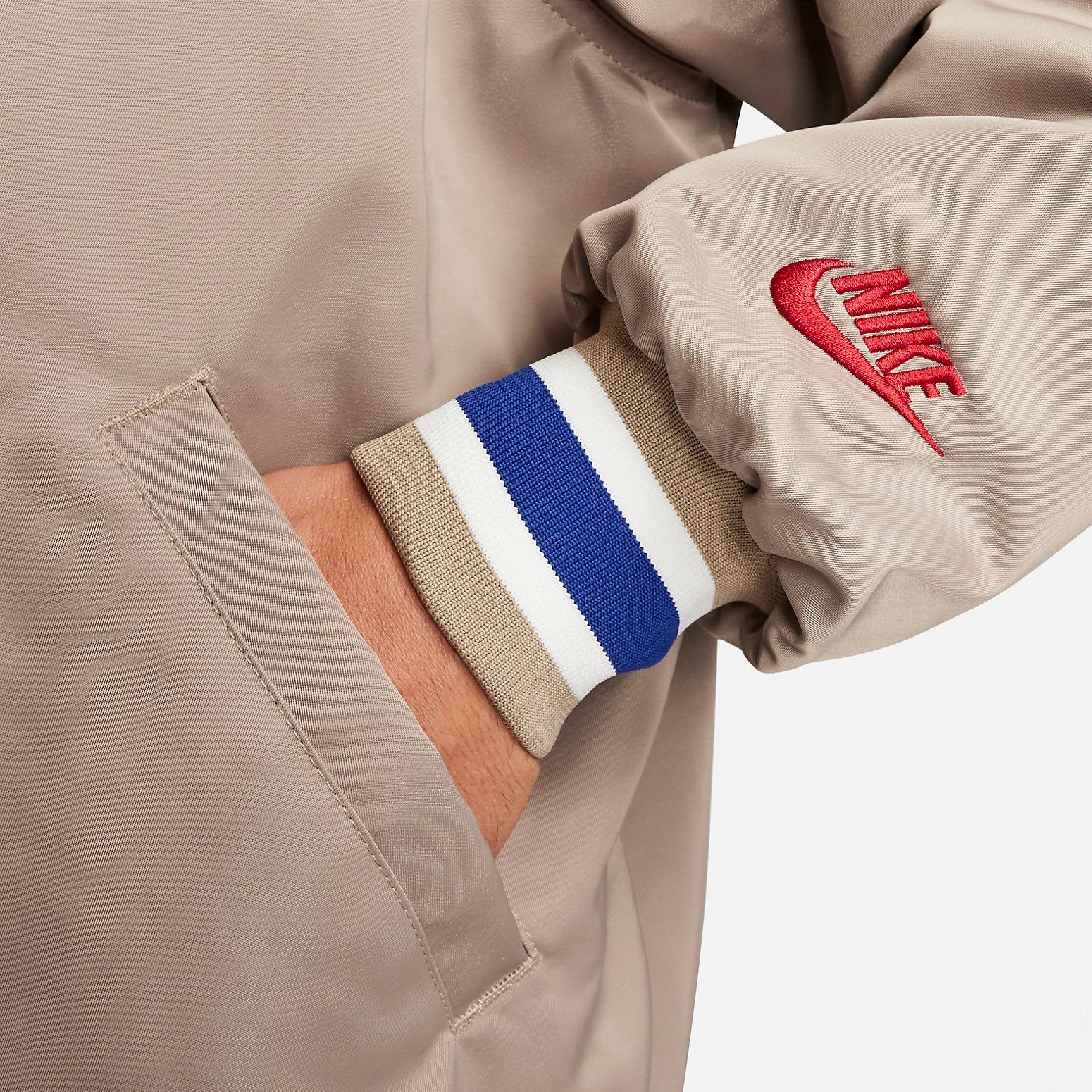 Nike Dugout Loose Satin Jacket Asia Sizing 'Khaki Sail