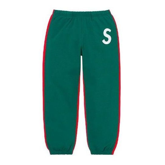 Supreme S Logo Split Sweatpants 'Green Red' SUP-FW21-209 sold by KicksCrew