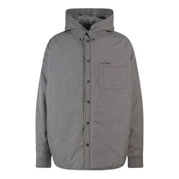 Balenciaga Plaid Padded Jacket-Shirt 'Black White' 735662TNO781070 sold by KicksCrew