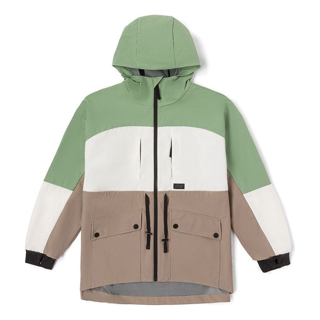 (WMNS) Vans Colorblock Hoody Jacket 'Green Brown White' VN000F2RYEH sold by KicksCrew
