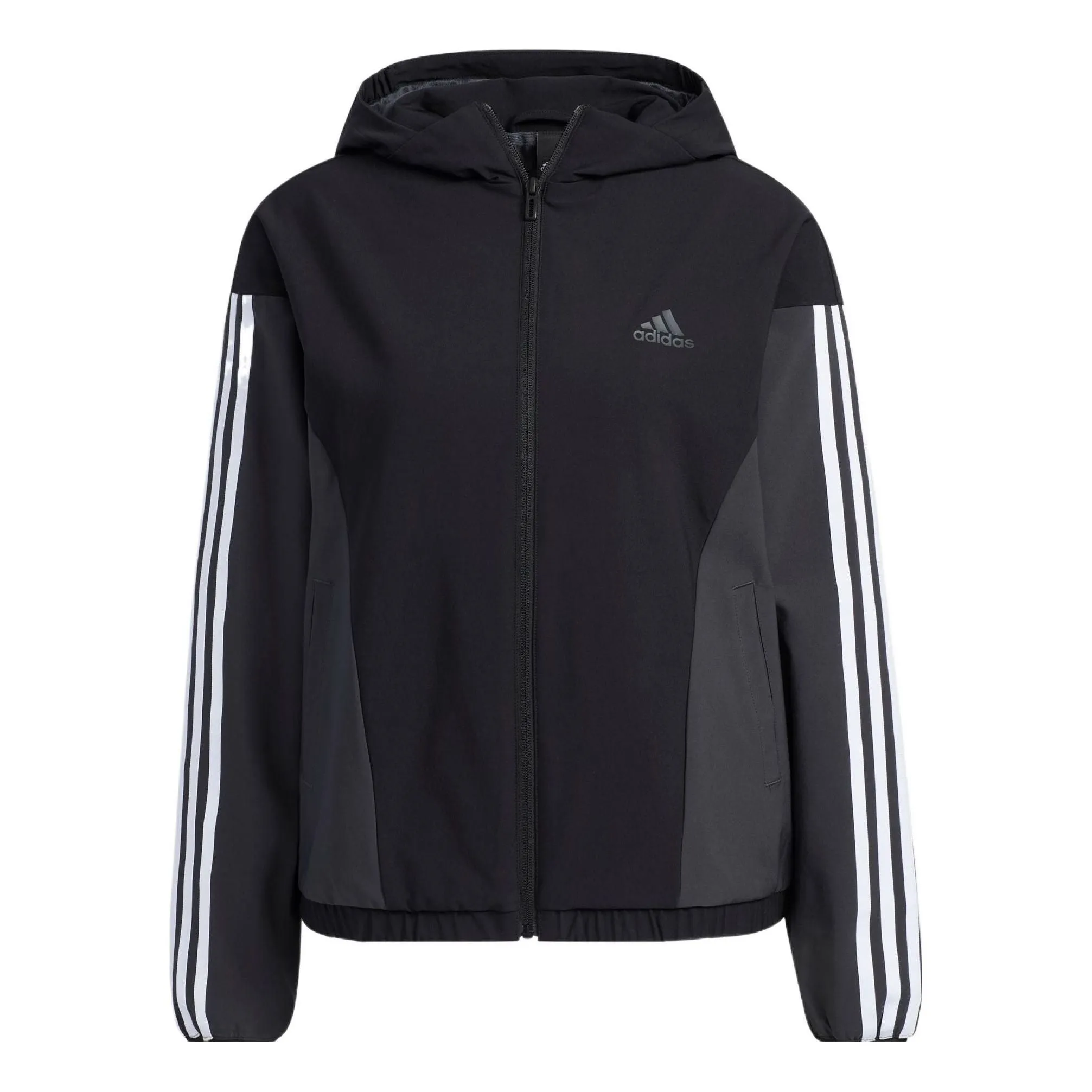 (WMNS) adidas Must Have Woven Jacket 'Black White' HY2874 sold by KicksCrew