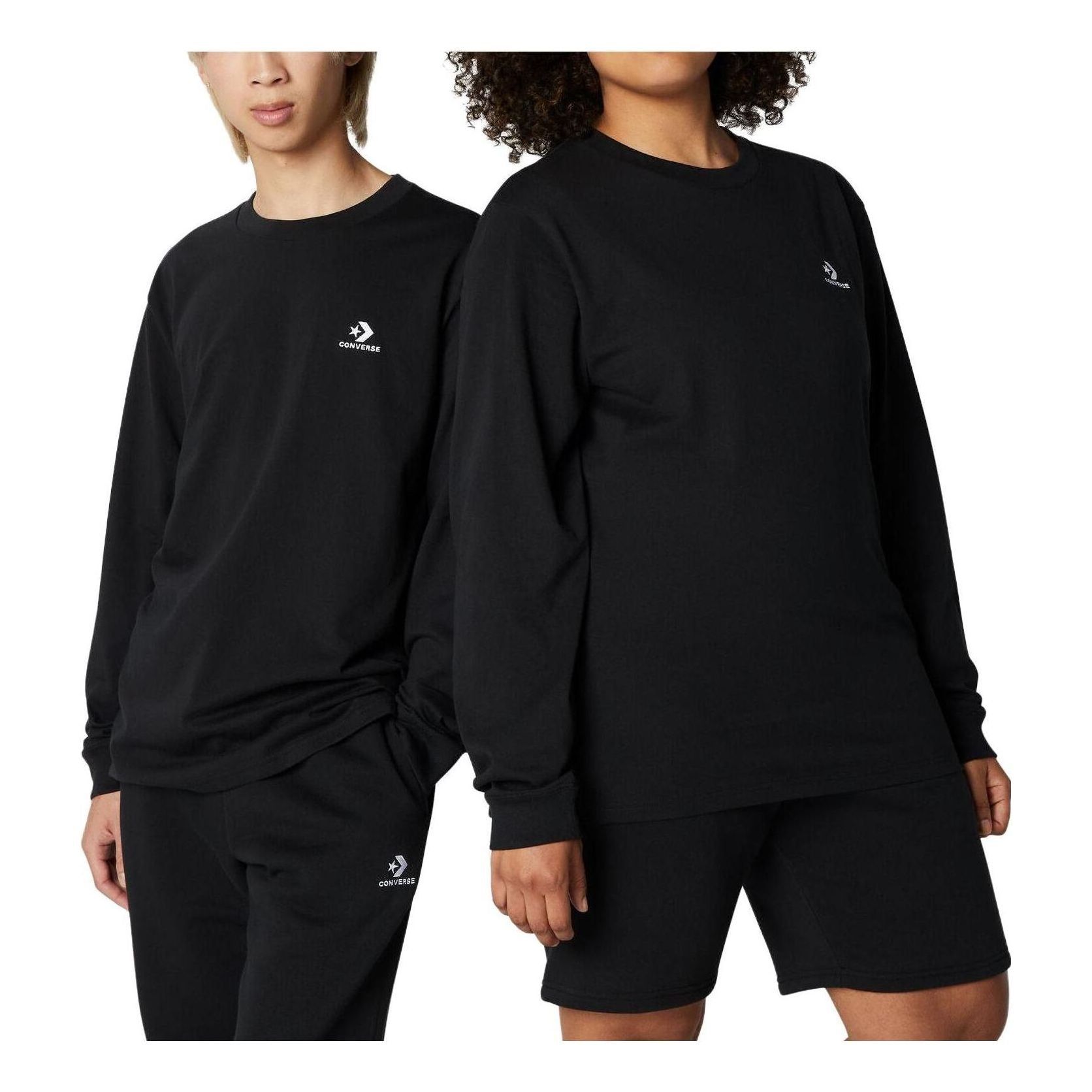 Converse Go-To Embroidered Star Chevron Standard-Fit T-Shirt 'Black' 10023872-A02 sold by KicksCrew