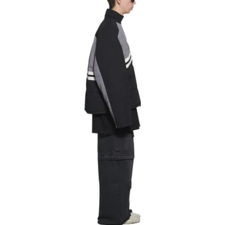 Balenciaga Padded Funnel-Neck Tracksuit Jacket 'Grey Black' 675462-TKO48-1000 sold by KicksCrew product image thumbnail 5