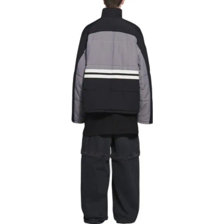 Balenciaga Padded Funnel-Neck Tracksuit Jacket 'Grey Black' 675462-TKO48-1000 sold by KicksCrew product image thumbnail 4