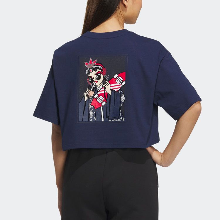 (WMNS) adidas Originals Toc Graphic T-Shirt 'Navy' IP1757 sold by KicksCrew product image thumbnail 3