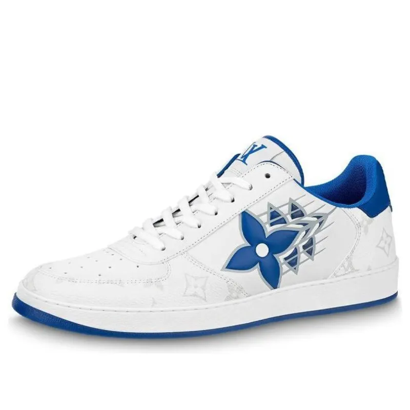 LOUIS VUITTON Rivoli Sneakers 'White with Monogram and Blue' 1AA44S sold by KicksCrew
