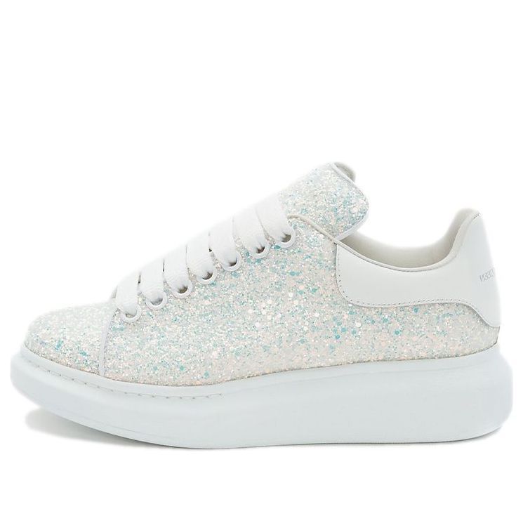 (WMNS) Alexander McQueen Oversized Glitter Sneaker 'Silver' 558944W4SA18316 sold by KicksCrew