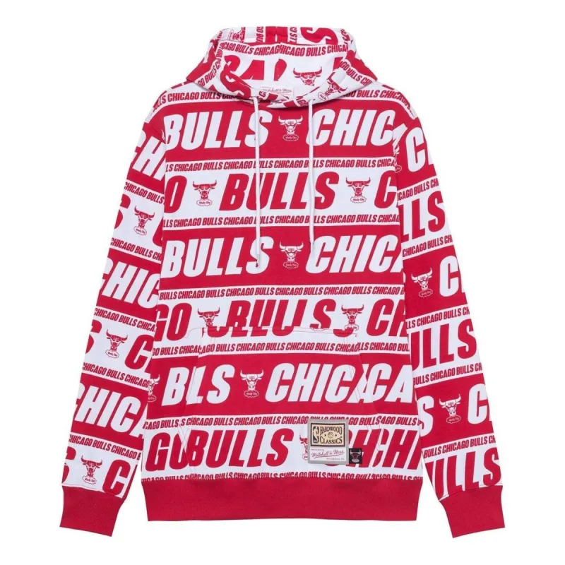 Mitchell & Ness x NBA Chicago Bulls All Over Print Hoodie 'Red White' FPHD4779-CBUYYPPPRED1 sold by KicksCrew